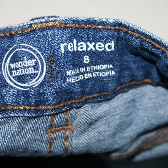 BOYS 8 DENIM BLUE JEANS REGULAR RELAXED FIT POCKETS ADJUSTABLE WAIST EUC - Picture 7 of 14